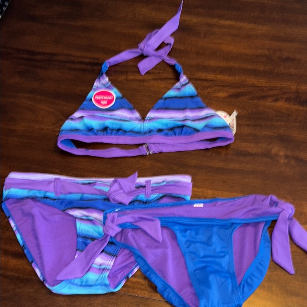 Justice swimsuit, three-piece set size 18 new